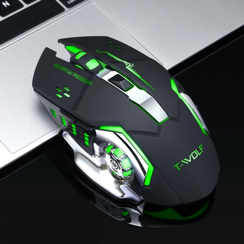 

Professional Silent Gaming Wireless Mouse 2.4GHz 2400DPI Rechargeable Mice USB Optical Game Backlit Mouse For PC Laptop