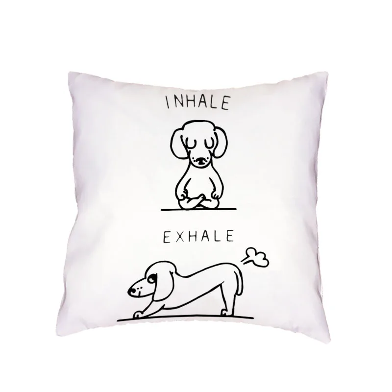 Абстрактная белая наволочка для подушки с изображением французского бульдога, собаки, панды, померанского слона, для дома, спальни, дром, Подарочный декор, наволочки - Цвет: 3