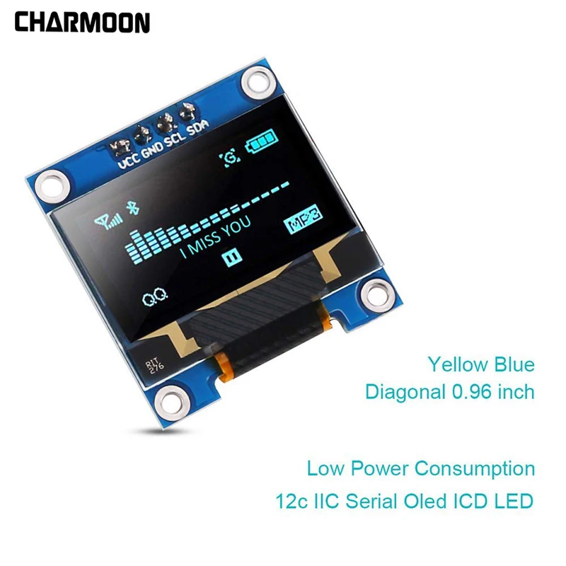Модуль ЖК дисплея 0 91/0 96 дюйма IIC Серийный желтый синий 128X64 I2C SSD1306 12864 фотосток для