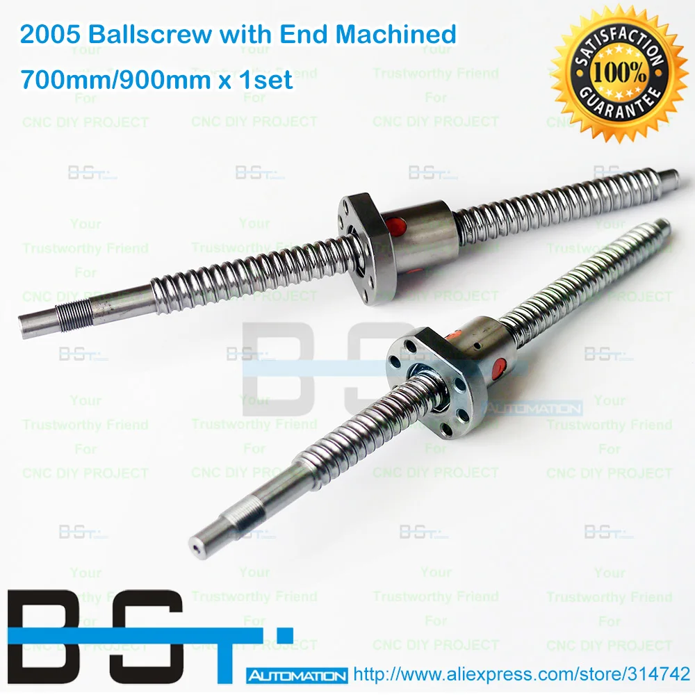 RM2005 SFU2005 L-900mm Ballscrew End Machining with SFU2005 Ballnut CNC parts