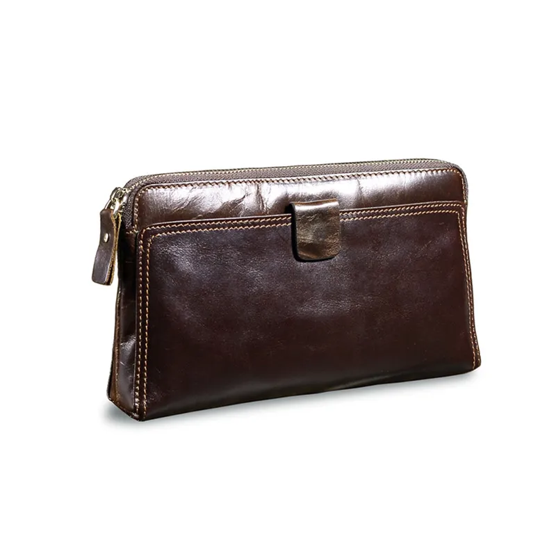 

Men Wallets Vintage 100% Genuine Leather Wallet Cowhide Clutch Bag Men's Wallets Card Holder Purse with Coin Pocket Coffee #9041