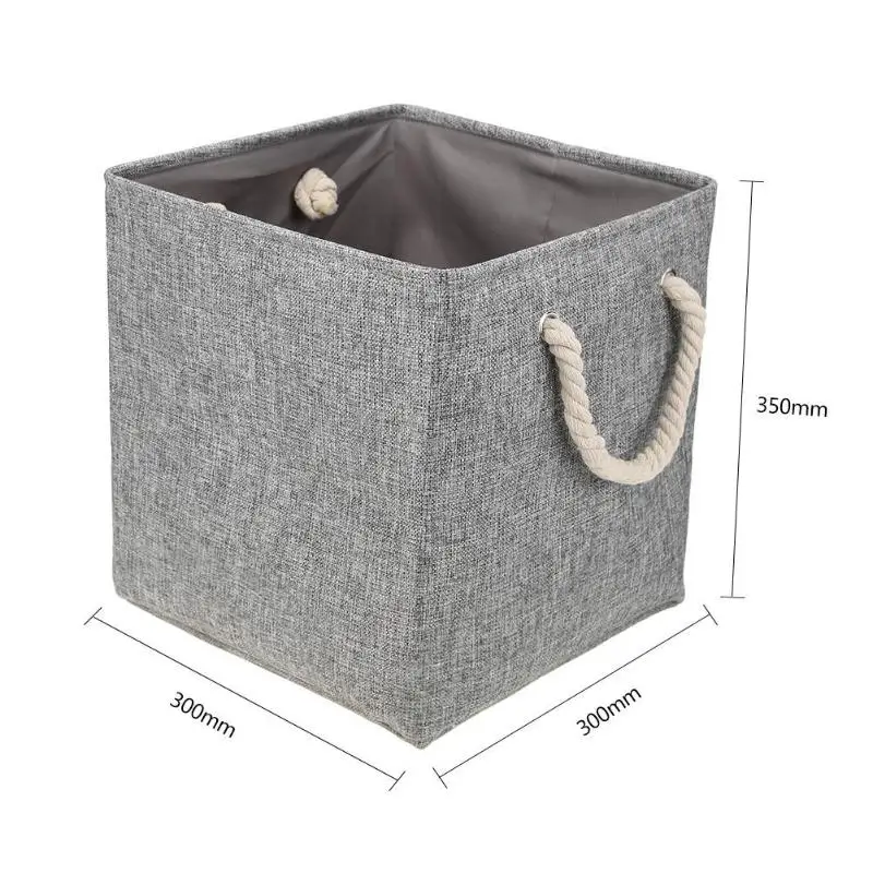 Складная льняная хлопковая корзина для хранения в японском стиле, грязная одежда для хранения белья, корзина для мелочей Органайзер, игрушка для дома, коробка для хранения