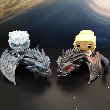 For Game of Thrones Figure Daenerys Targaryen Riding Dragon Doll Knight Kind Riding Dragon Action Figures Gifts Toys