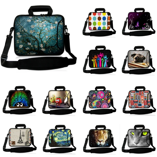 Best Offers Computer 15.6 Inch Case Ladies Flower Handbag 15 13 12 10 14 17 13.3 Inch Messenger Laptop Bags Shoulder Briefcase Tablet PC Bag