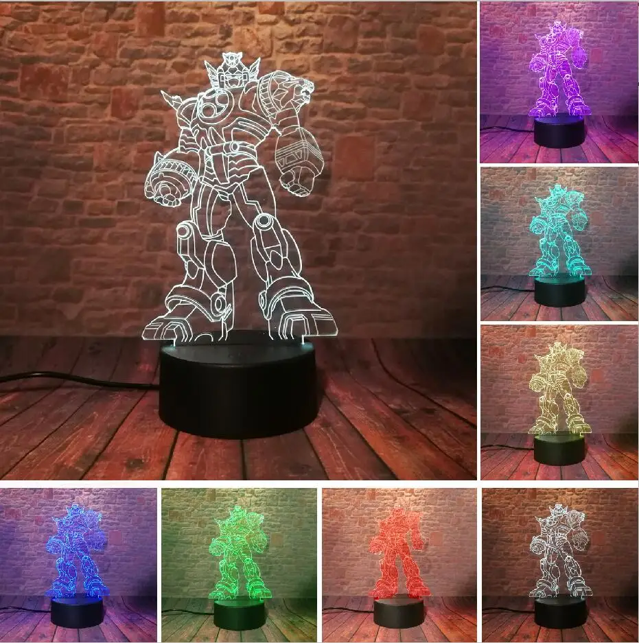 Новые рождественские подарки Микки Покемоны GO игры аниме кошка Трансформеры 3D светодиодный ночник сенсорный стол Иллюзия настроение затемнение Игрушка Декор - Испускаемый цвет: Style 3