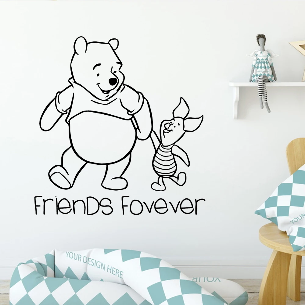 

Cartoon Winnie The Pooh Decal Removable Vinyl Mural Poster Living Room Children Room Pvc Wall Decals