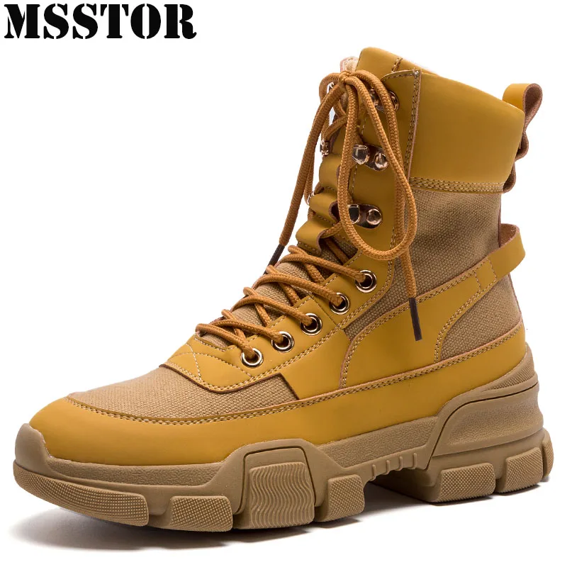 MSSTOR 2018 New Arrivals Martin Boots Women Skateboarding Shoes Genuine Leather Sport Shoes Woman Brand Athletic Ladies Sneakers