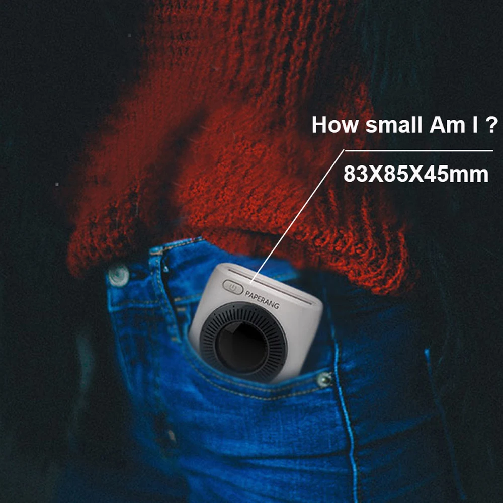PAPERANG P2 Мини Портативный Bluetooth фотопринтер карманный HD Термопринтер для этикеток