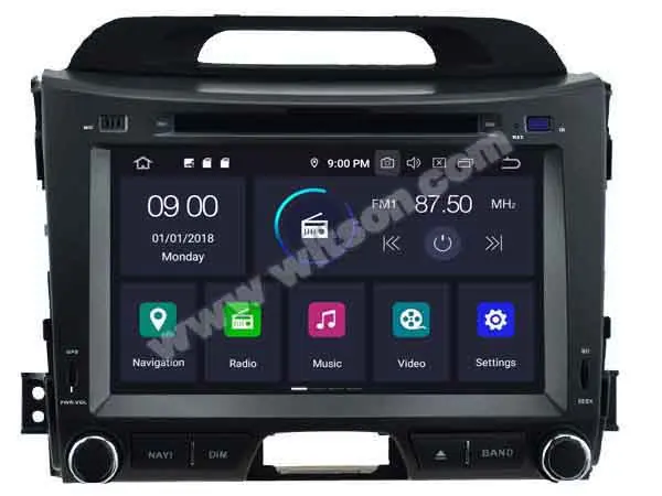 Perfect 8" Android 9.0 Pie OS Car DVD Multimedia Navigation GPS Radio for Kia Sportage (SL) 2010-2016 & Kia Sportage R 2010-2016 0