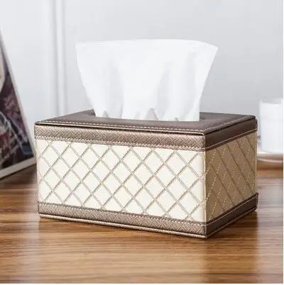 

Creative PU Leather Napkin Holder Tissue Box Decor Covers Tissue Paper Drawer Tissue Box Napkins Holder Table Decoration 6ZJ081