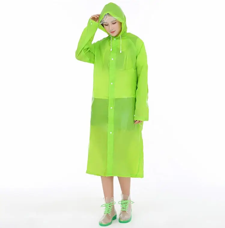 14.Raincoat Plastic EVA Thick Rain Coats Rainwear Rain Poncho Universal Waterproof Touring Hiking Hooded Schoolbag Raincoats Long rain jacket