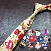 Новое поступление 5 см Цветочные Галстуки модные тонкие узкие хлопковые цветочные печати для взрослых тонкие галстуки