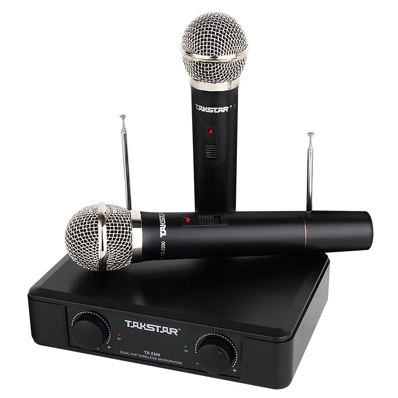 

Takstar TS-2200 Dual Handheld VHF Wireless Microphone System use for Public speech, Household karaoke