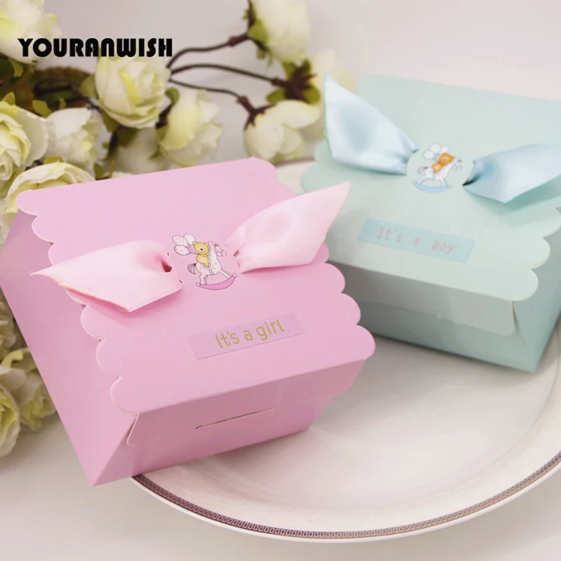 Синий Розовый подарок коробка сладостей вечерние подарочные коробки сладости шоколадные конфеты Бирюзовая квадратная коробка 50 шт./лот