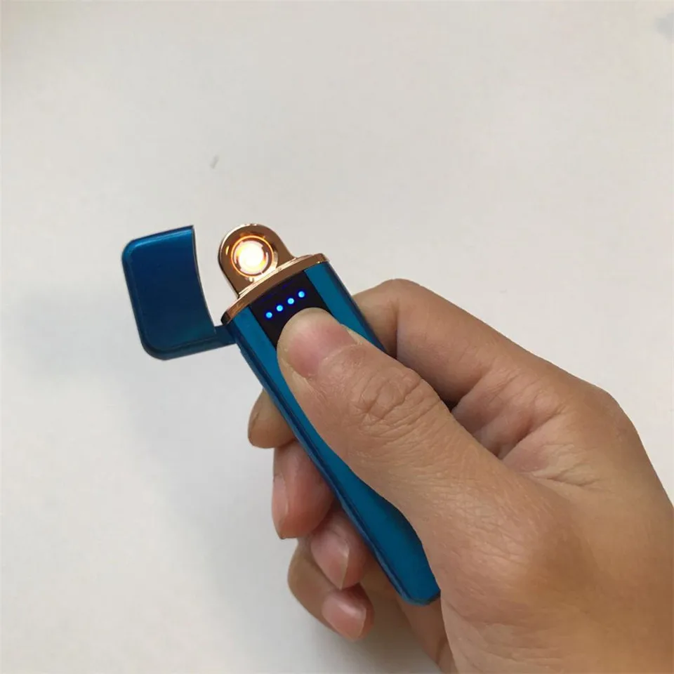 Touch Sensitive USB Electric Lighter Windproof  Rechargeable Turbo Electronic Lighter (3)