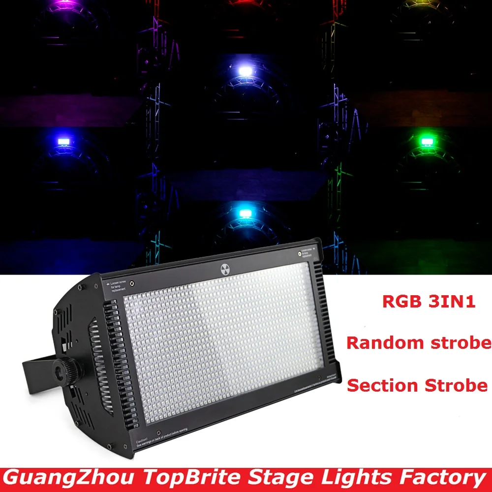 

New Design 1000W LED Strobe Light RGB 3IN1 8/15 DMX Channels Mode 1000Pcs LED SMD 5054 High Brightness LED Section Strobe Light