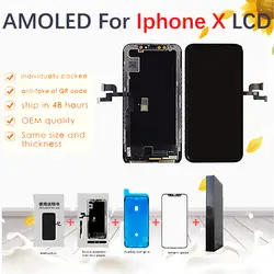 OEM GX AMOLED качество ЖК-дисплей для iPhone X ЖК-дисплей с сенсорным экраном дигитайзер сборка замена Бесплатная DHL