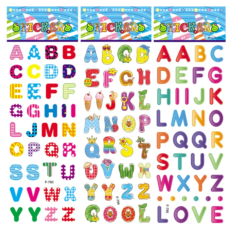 1 шт. Детские Обучающие 3D Пузырьковые объемные наклейки s 26 английская буква A B C обучающая наклейка для мальчиков и девочек Подарочная игрушка