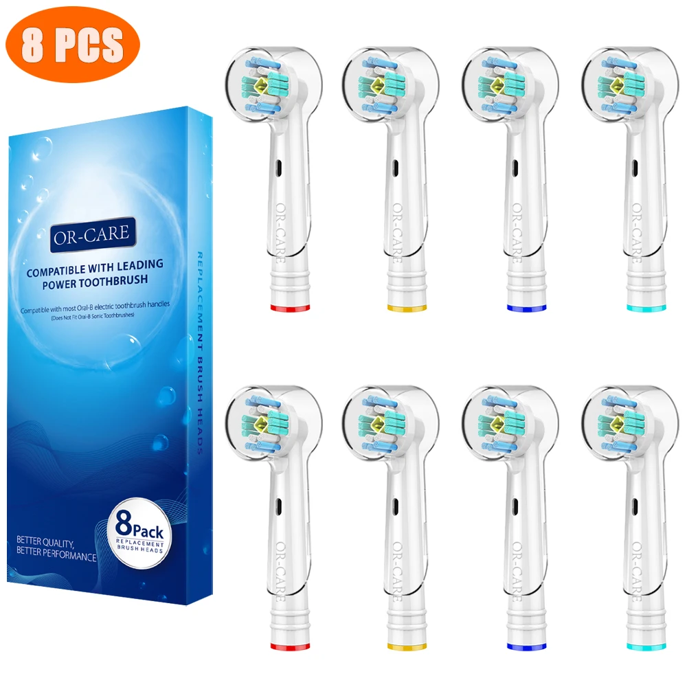 8 шт. белые насадки для зубной щетки 3D PRO Oral b зубных щеток с колпачки подходят