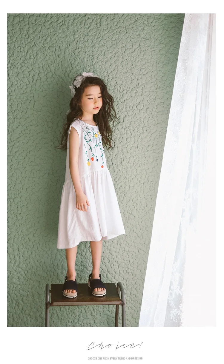 2017 Summer Princess Dress for Teenagers Junior Girls Cotton Embroidery Floral Little Girls Dresses 4 5 6 7 8 9 10 11 12 13 14  years old little big teenage girls summer dress for kids girls  (3)