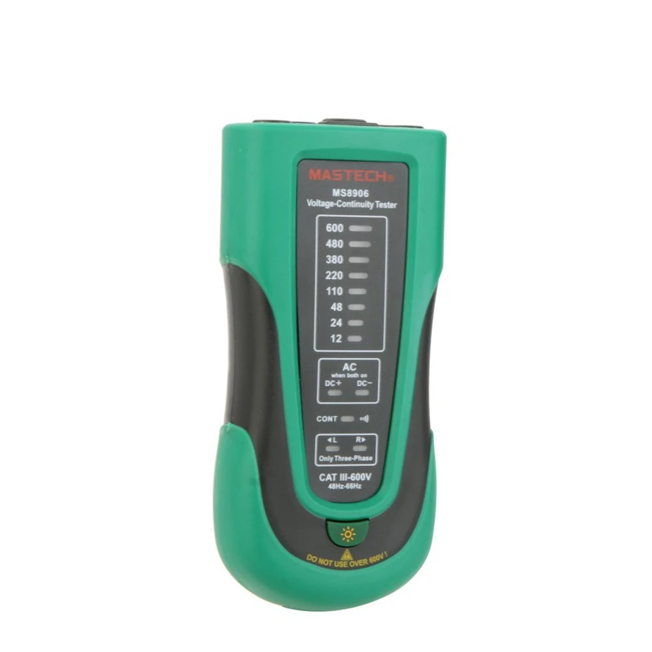 

MASTECH MS8906 Auto Range Electronic AC DC Voltage Continuity Tester 12V~600V LED Indicator Phase Sequence Test