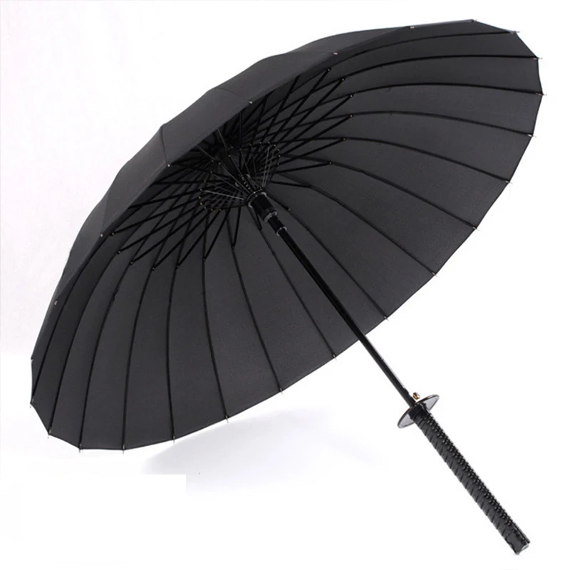

Brand Drop Shipping Windproof Samurai Sword Sun Rainny Umbrella Ninja-like Straight Long Handle Ribs Manual Open Close
