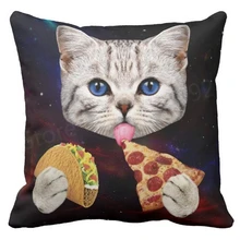 Новое пространство Cat с пиццей Taco Пледы Наволочки Мода Galaxy Товары для кошек котенок Пледы Наволочки Забавные милые животные Еда Домашний Декор
