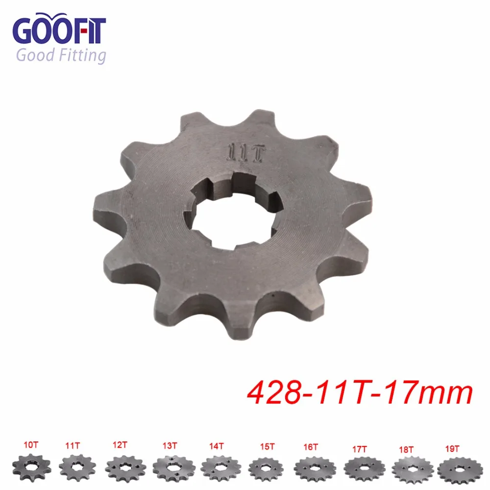 GOOFIT 428 10-19 зуб 17 мм Двигатель передние звездочки для 50cc 70cc 90cc 110cc скутер мотоцикл ATV Quad Go Kart мопед Q001-029