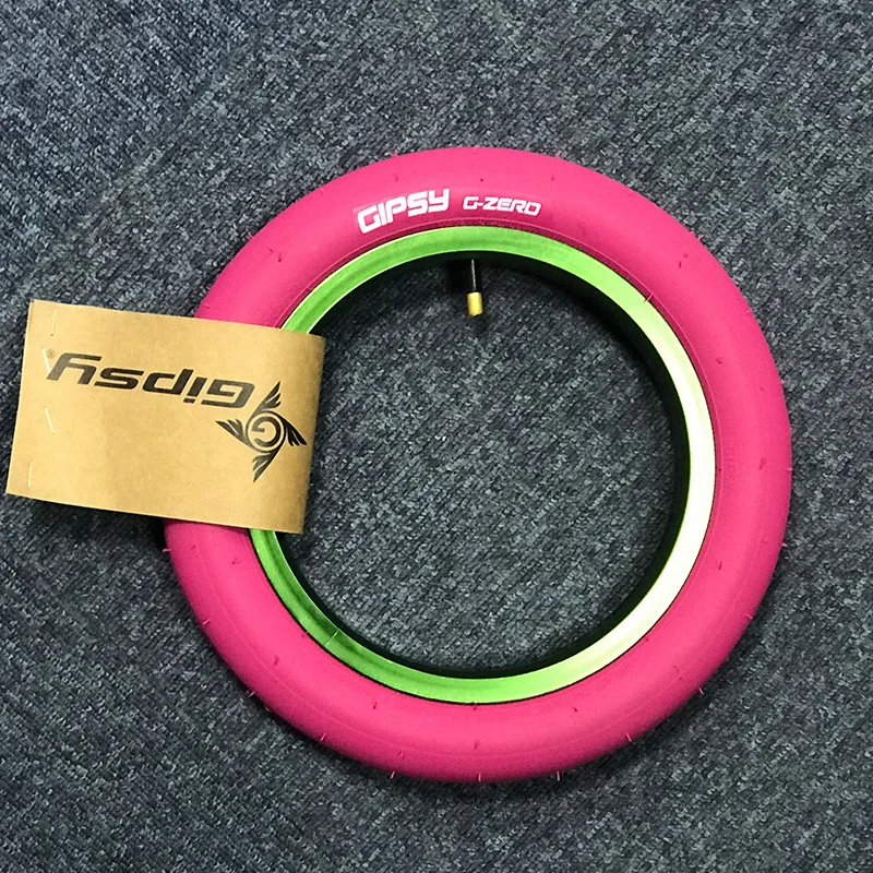 12 inch bike tire 12*1.75 balance bicycle tire colorful tires for competition light tire - Цвет: rose pink