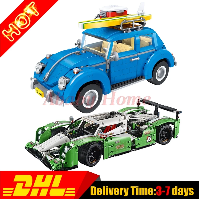 Lepin 20003 24 hours Race Car + Lepin 21003 Beetle Technic Series Building Blocks Bricks Toys Gifts Cloen 42039 10252 lepin 20003 technic series the 24 hours race car building assembled blocks bricks enlighten toy 42039