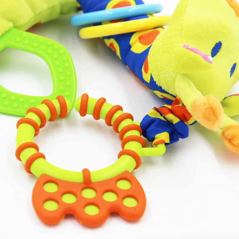 Плюшевая детская развивающая мягкая игрушка в виде жирафа, колокольчики, погремушки с ручками, горячая Распродажа, детская игрушка-прорезыватель