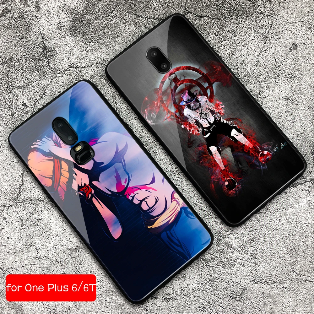 Oneplus 7 プロケースワンピースルフィエース 1 プラス 7 強化ガラスバック 1 6 T カバー電話ケースシェル Oneplus 6 T 6 Aliexpress Cellphones Telecommunications