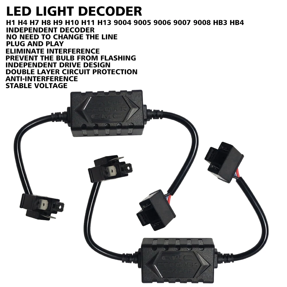 

Car LED Canbus Decoder Adaptor Headlight Light Error Free H1 H3 H4 H7 H8 H9 H10 H11 H13 9004 9005 9006 9007 9008 HB1 HB3 HB4 HB5