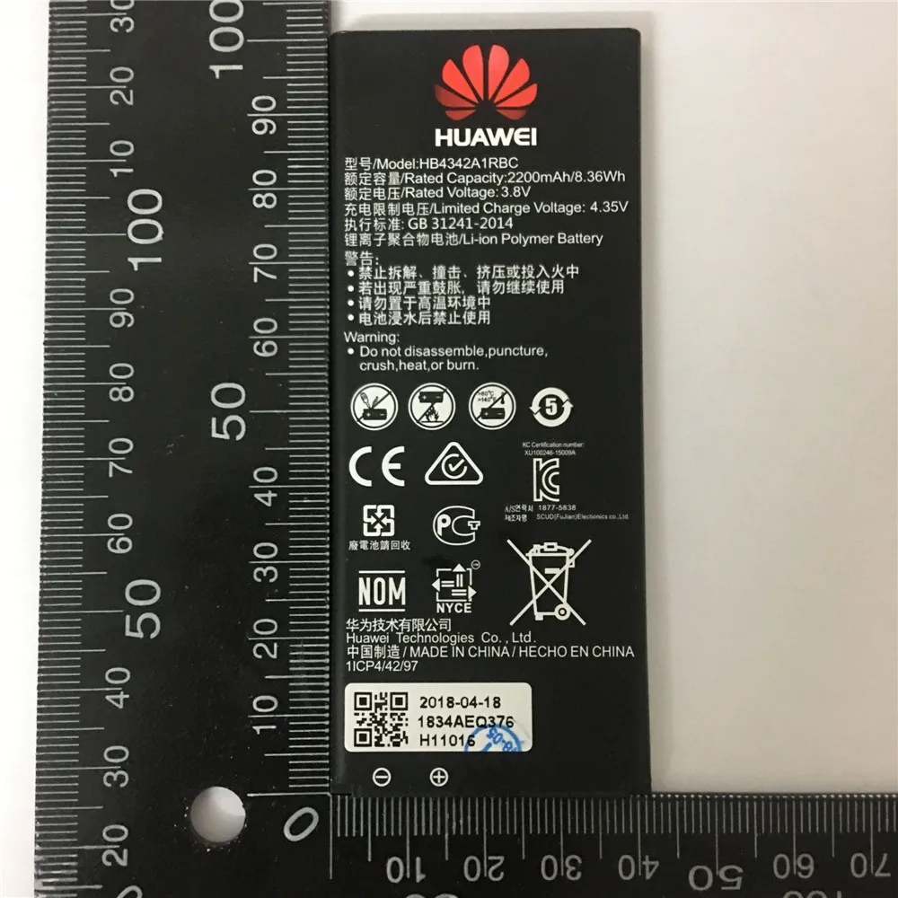 

Original HB4342A1RBC Battery For Huawei y5II Y5 II 2 Ascend 5+ Y6 honor 4A SCL-TL00 honor 5A LYO-L21 2200mAh Battery