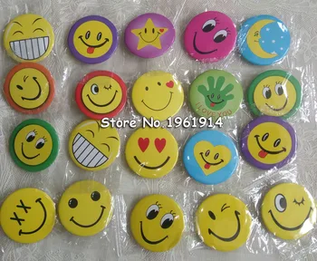 

100pcs 30MM 45MM Mixed Smile Face Badges Pin on Button Broochs Smiley Face Icons Smile Fun Badge DIY Jewelry accessories