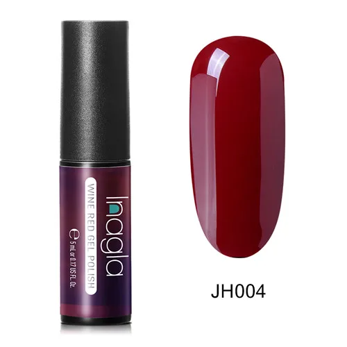Inagla, 5 мл, винно-красный и телесный цвет, Гель-лак для ногтей, замачиваемый, светодиодный, УФ-гель, штамповка, лак для ногтей, гель-лаки для маникюра - Цвет: JH004