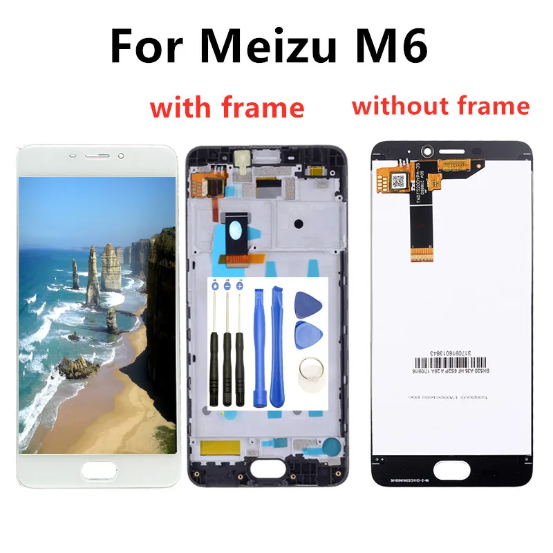 

High Qaulity 5.2" Meizu M6 M711H LCD Display With Frame Touch Screen Digitizer Assembly Replacement White Black IPS LCD