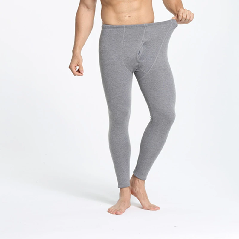 Новинка, термобелье, штаны и нижнее белье, рубашки из плотного флиса, мужские леггинсы, сохраняющие тепло в холодные зимние дни - Цвет: gray pants