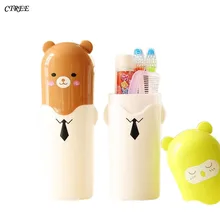 CTREE 1 шт. коробки для зубных щеток с мультяшным медведем для путешествий, переносная коробка для туалетных принадлежностей, держатель для зубных щеток, креативный ящик для хранения для ванной комнаты C670