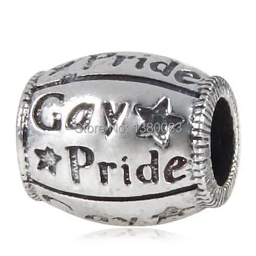 European Antique 925 Sterling Silver Jewelry Gay Pride Charms Beads Fit