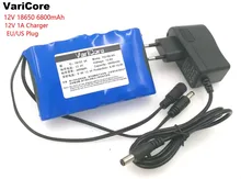 VariCore Portable Super 18650 Rechargeable Lithium Ion battery pack capacity DC 12 V 6800 Mah CCTV Cam Monitor 12.6V 1A Charger