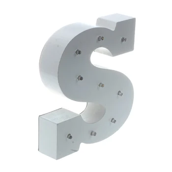 

AIMA White Wooden Letter Decorative Light Wedding Party Showcase LED Spelling Light(S T U V W X Y Z )15*13*3CM