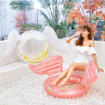 

90cm high quality Sequin pool float inflatable Swimming Pool shiny Swim Ring Child circle pool tube for swimming pool toys