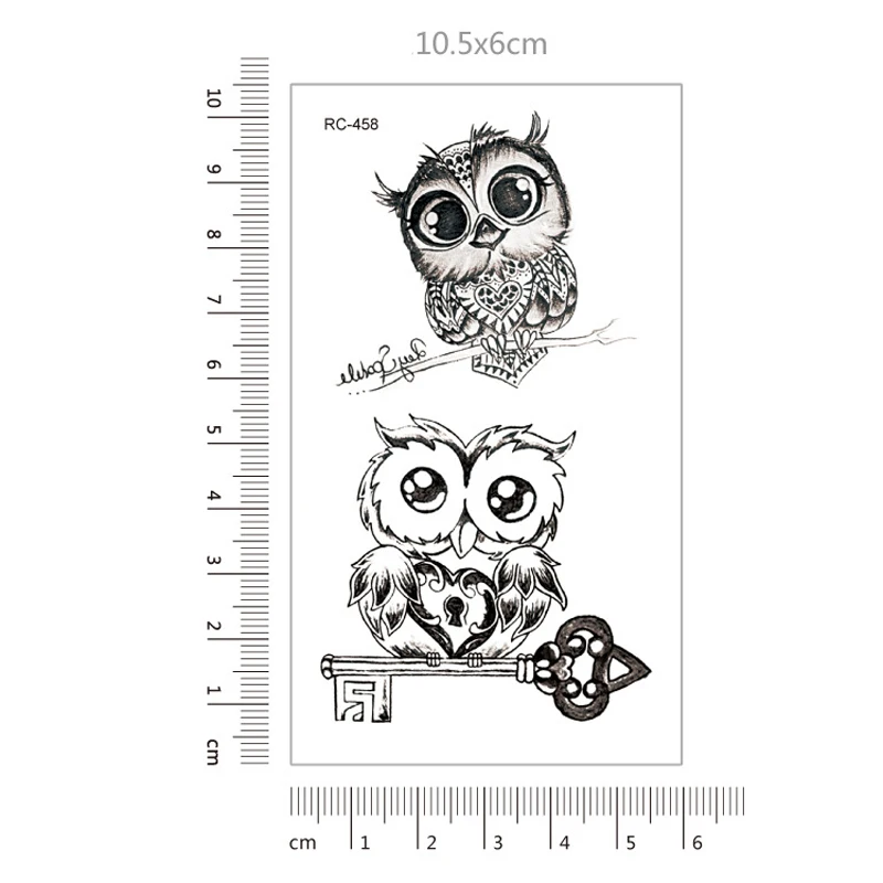 

RC-458 Owl Body Art Sexy Harajuku Waterproof Temporary Tattoo For Man Woman Henna Fake Flash Tattoo Stickers