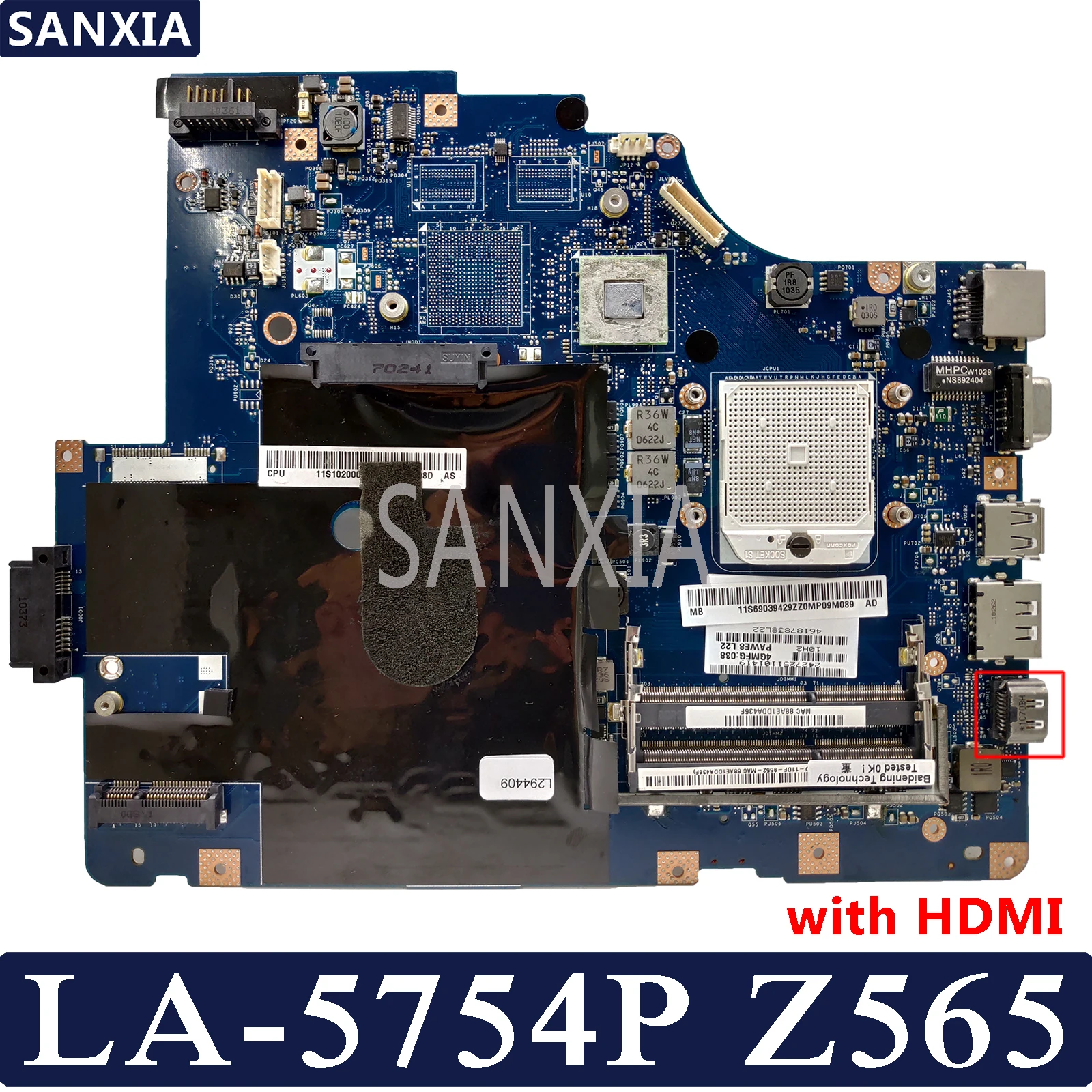 Материнская плата KEFU для ноутбука Lenovo Z565 G565 оригинальная материнская с HDMI