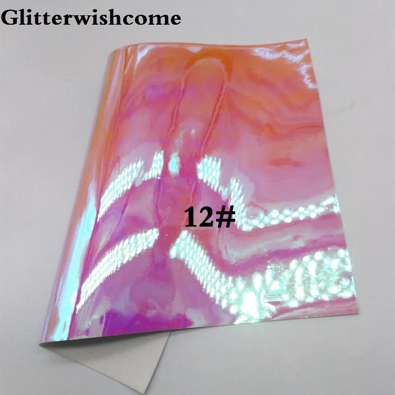Glitterwishcome 21X29 см A4 размер винил для бантов Переливающаяся лакированная кожа Fabirc искусственная кожа листы для бантов, GM106A