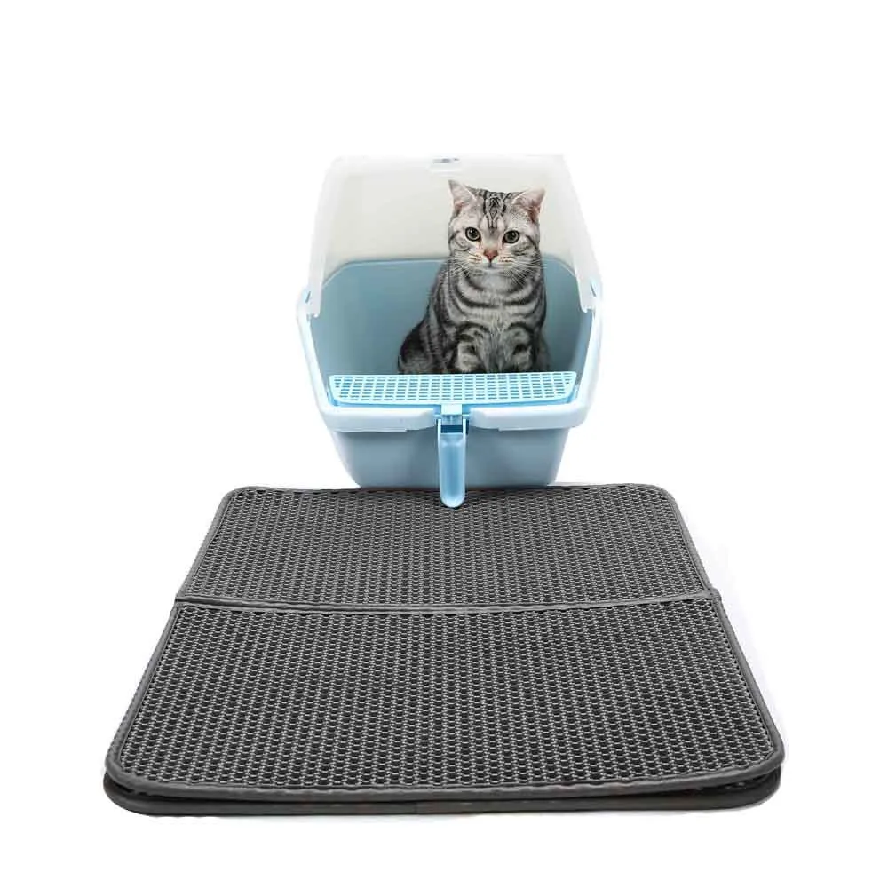 Двухслойный сотовый коврик для кошачьего туалета, водонепроницаемый коврик для кошачьего туалета, моющийся песочный ковш, коврик для кошачьего туалета