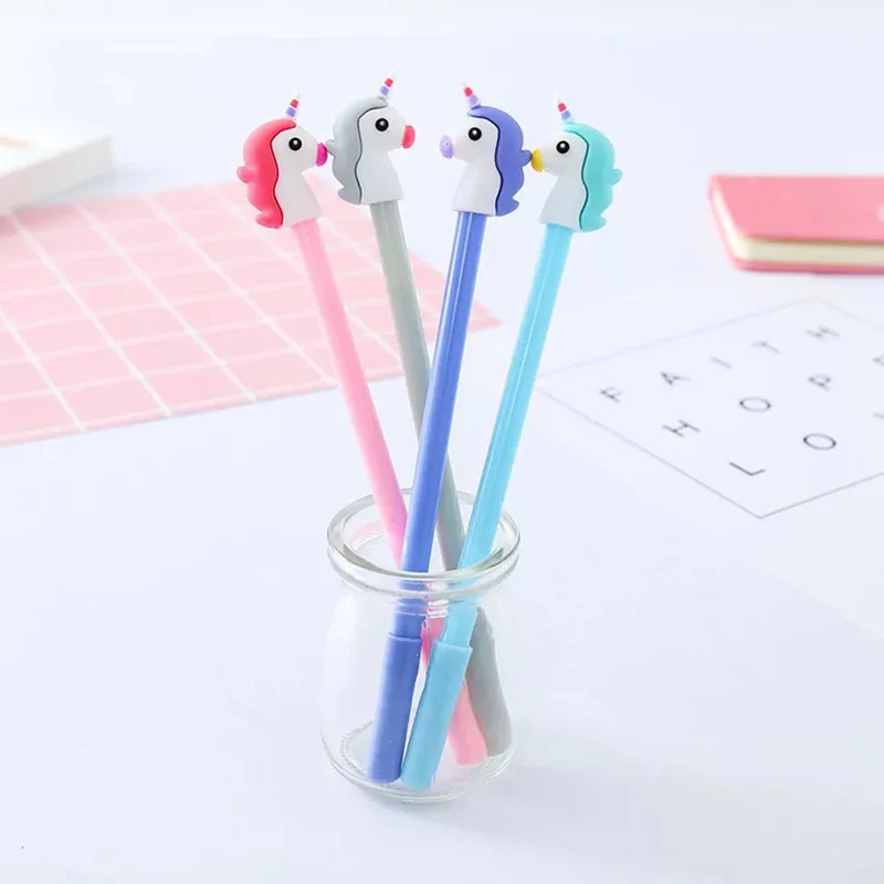 New Arrival 4pcs/lot Bring Lucky Unicorn Mini Sucker Cup Funny Creative Toy Kids Pencil Topper Decor Model Gifts Capsule Toys