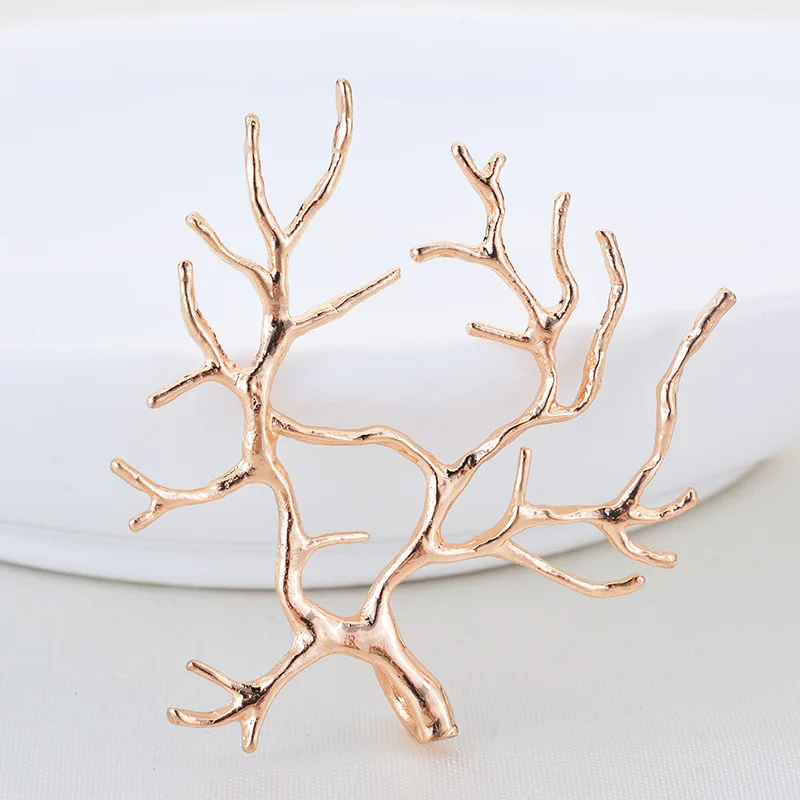 

4PCS 35x39MM 24K Gold Color Plated Brass Branch Charms Pendants High Quality Diy Jewelry Findings Accessories