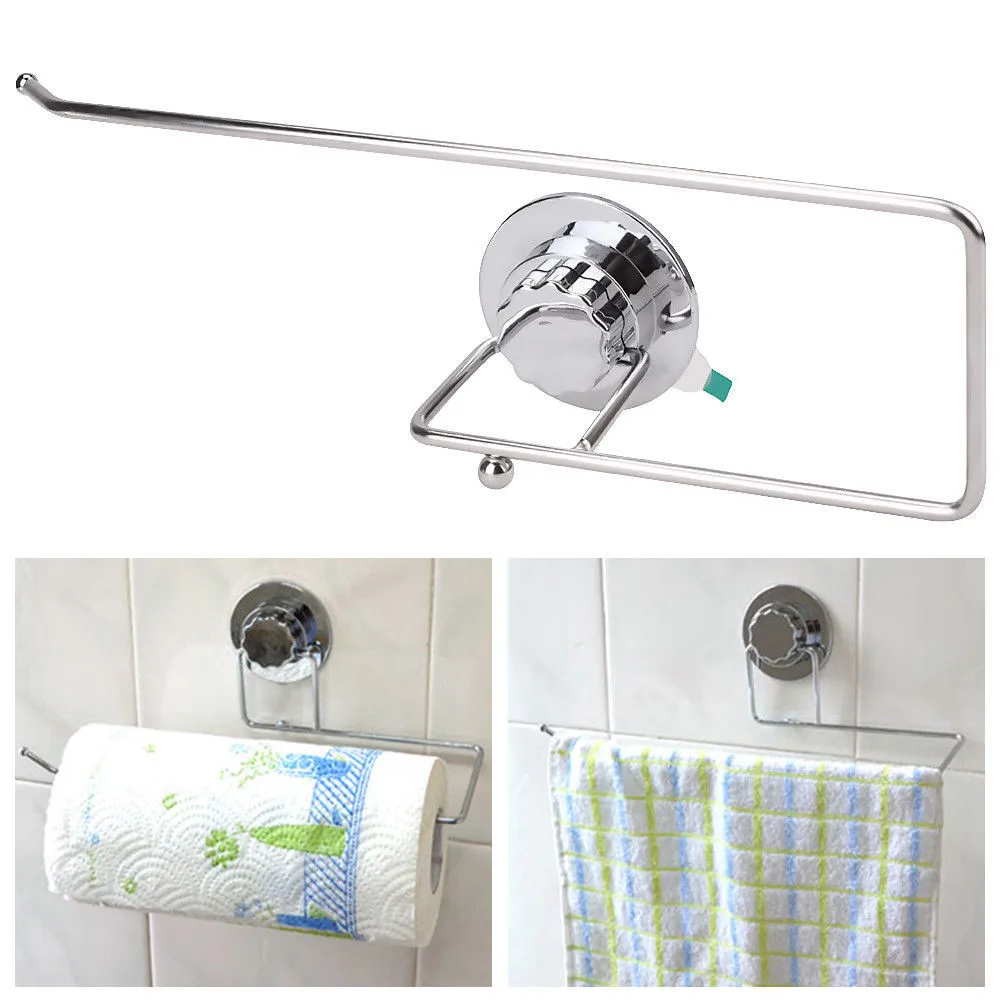 

Bathroom Towel rack Stainless Steel Long Roll Paper Suction Cup Rack Wall Mounted Towel Paper Holder Bathroom Accessories